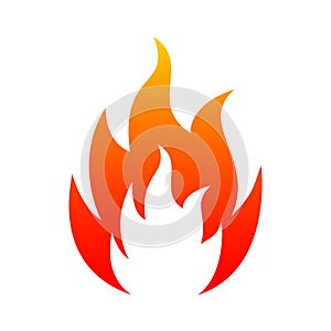 Flame. Five tongue fire. Icon illustration logo - for stock